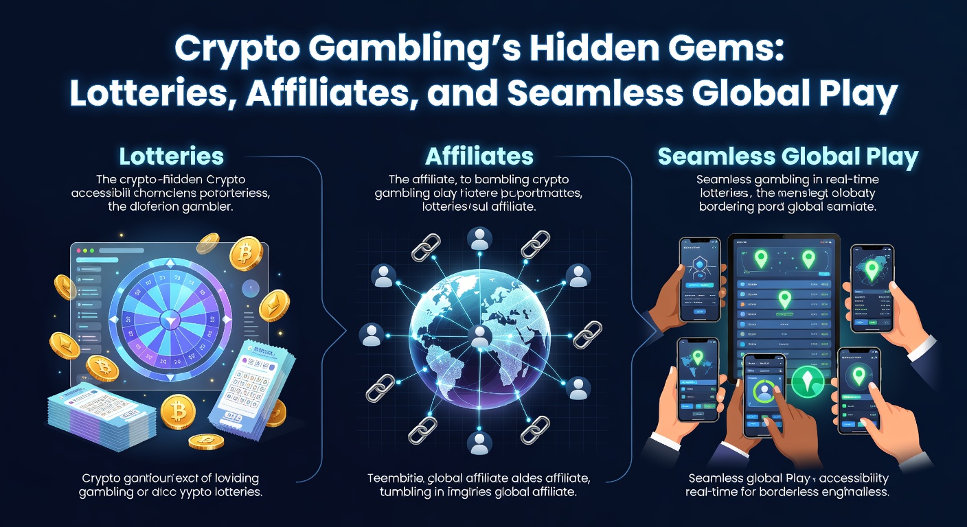 Vibrant digital lottery tickets floating in a blockchain network, symbolizing crypto gambling jackpots