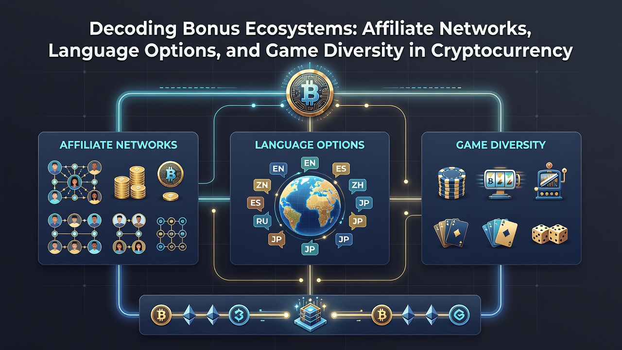 Collection of diverse cryptocurrency casino games including slots, table games, and live dealer options displayed across multiple language interfaces