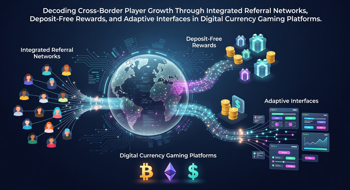 Illustration of cross-border digital currency gaming networks showing player connections across continents