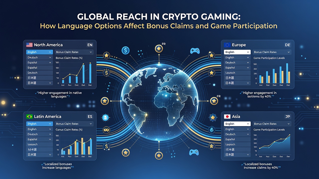 Diverse group of crypto gamers using multilingual interfaces on mobile devices