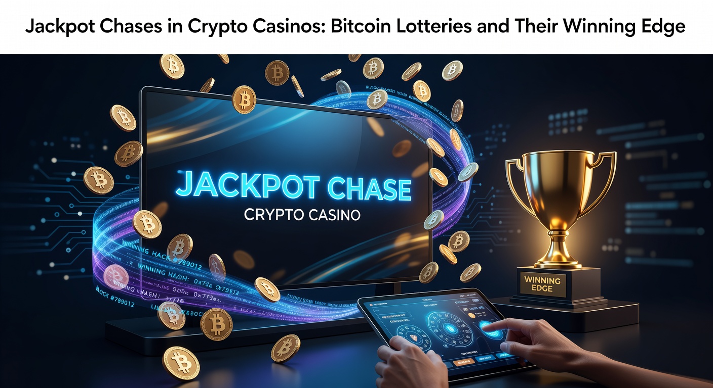 Vibrant digital illustration of glowing Bitcoin symbols cascading into a jackpot slot machine in a futuristic crypto casino environment