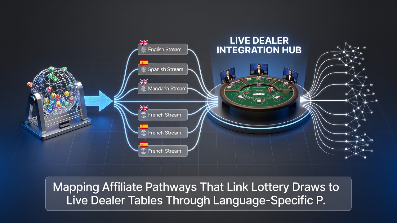 Screenshot of a language-specific promotional page linking lottery draws to live dealer tables