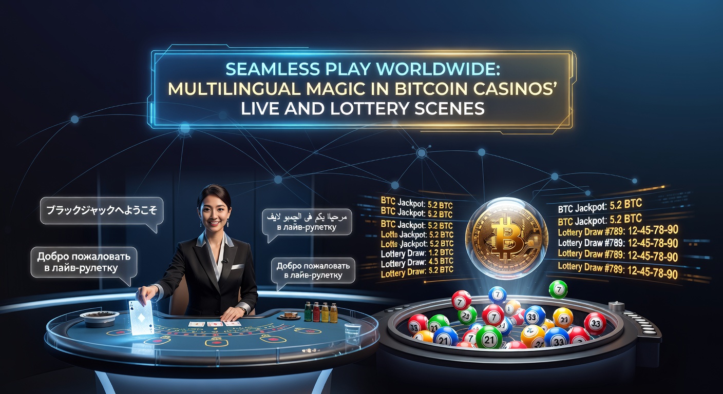 Diverse group of international players engaging in live Bitcoin casino games on screens displaying multiple languages