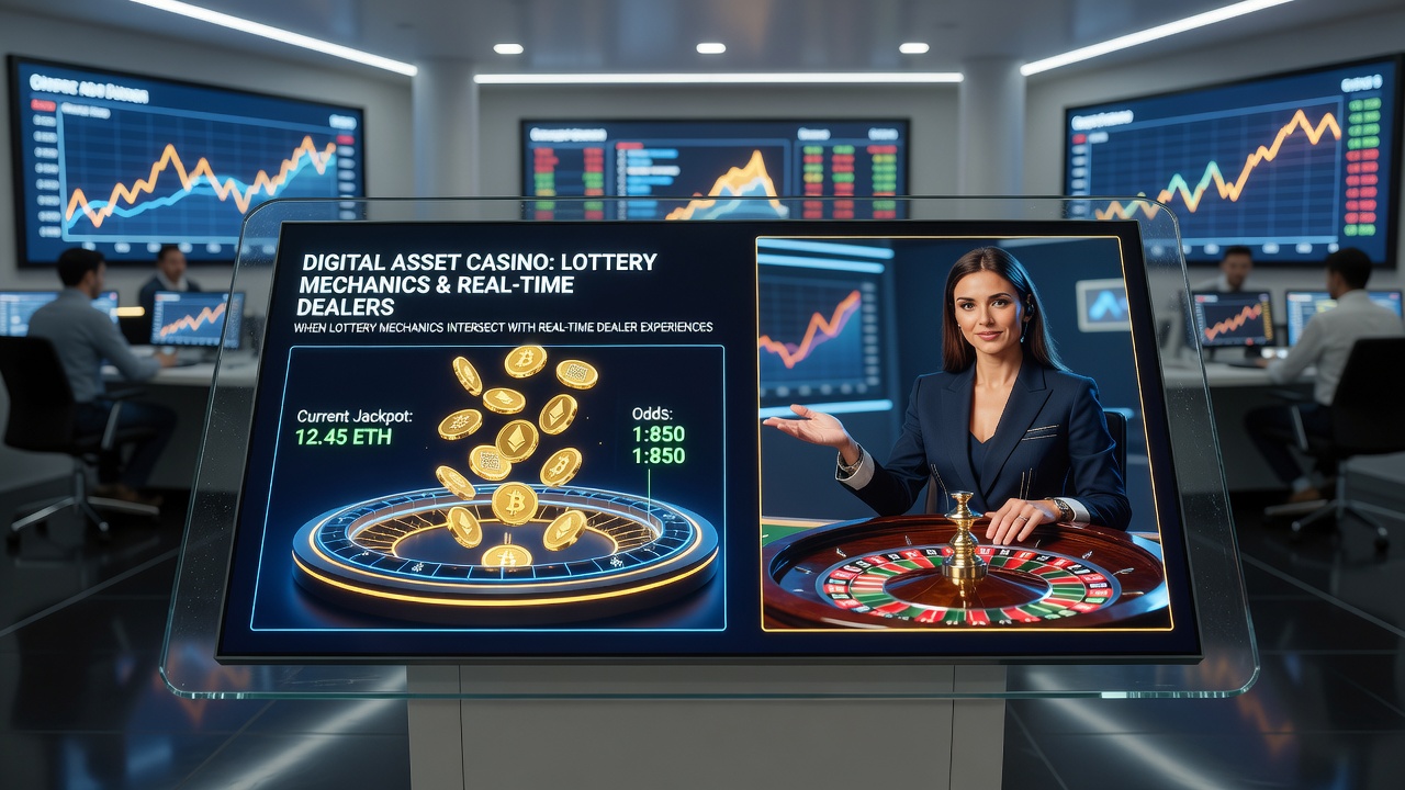 Live dealer hosting a hybrid game session with integrated lottery elements
